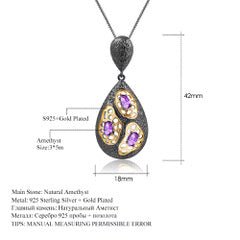 Blue Topaz Amethyst Garnet Chain Necklace - Taj Mahal Gems