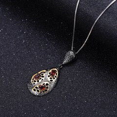 Blue Topaz Amethyst Garnet Chain Necklace - Taj Mahal Gems