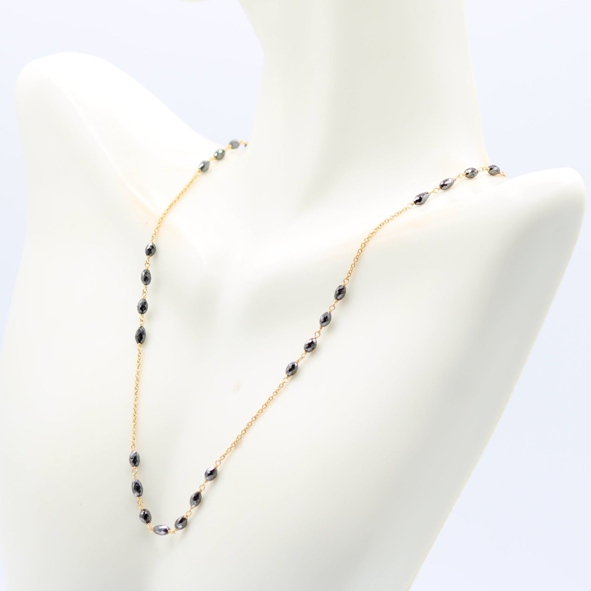 Black Diamond Necklace with 22Ct Gold - Taj Mahal Gems