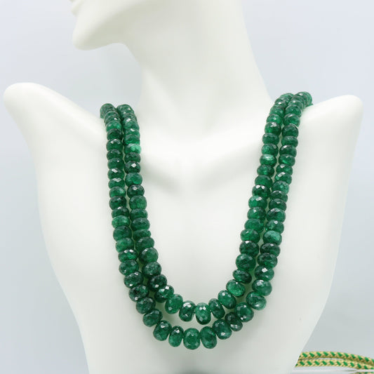 Russian Emerald Beaded Necklace - Faceted