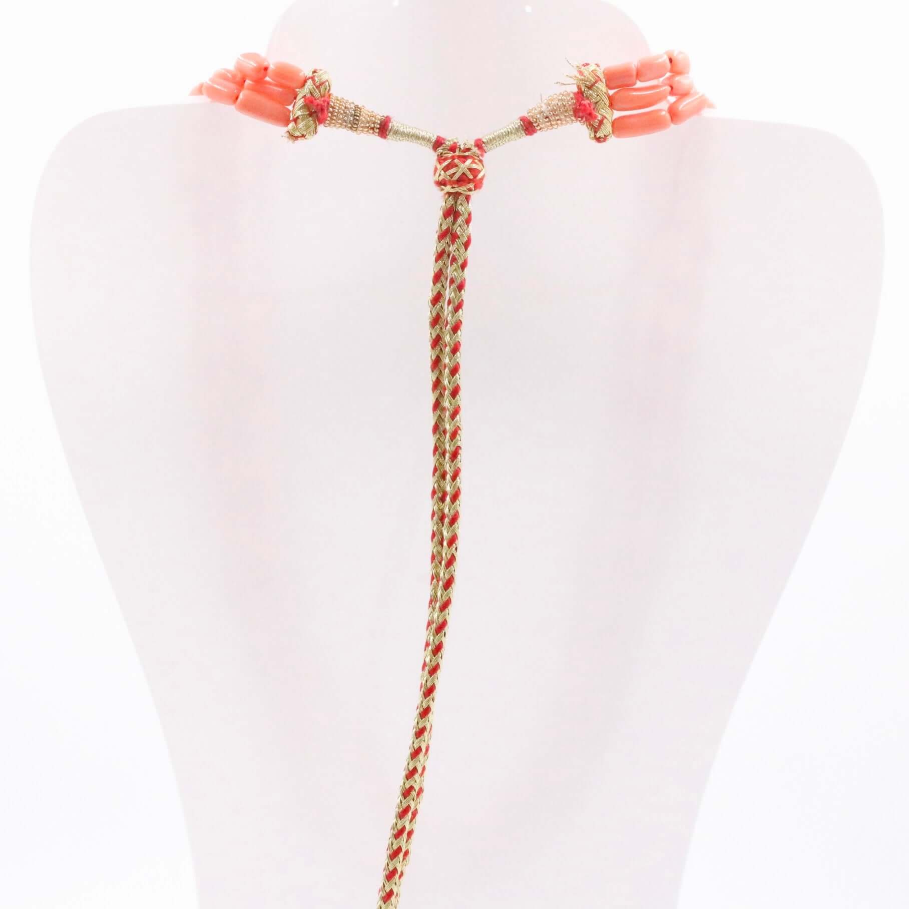 Coral and Pearl Beaded Necklace - Taj Mahal Gems