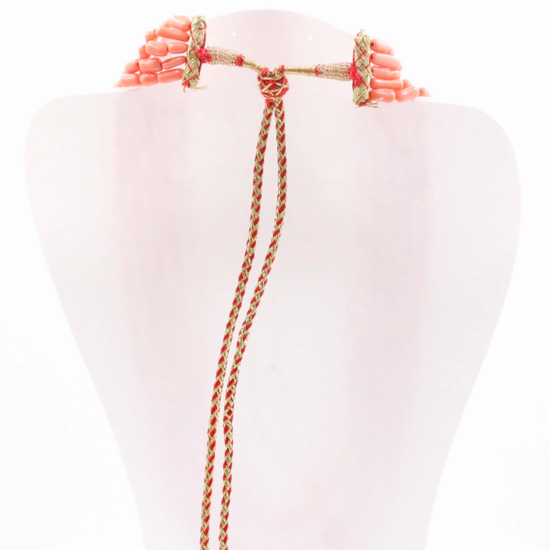 Coral and Pearl Beaded Necklace - Taj Mahal Gems