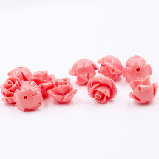 Coral Flower Bead 10mm - Taj Mahal Gems
