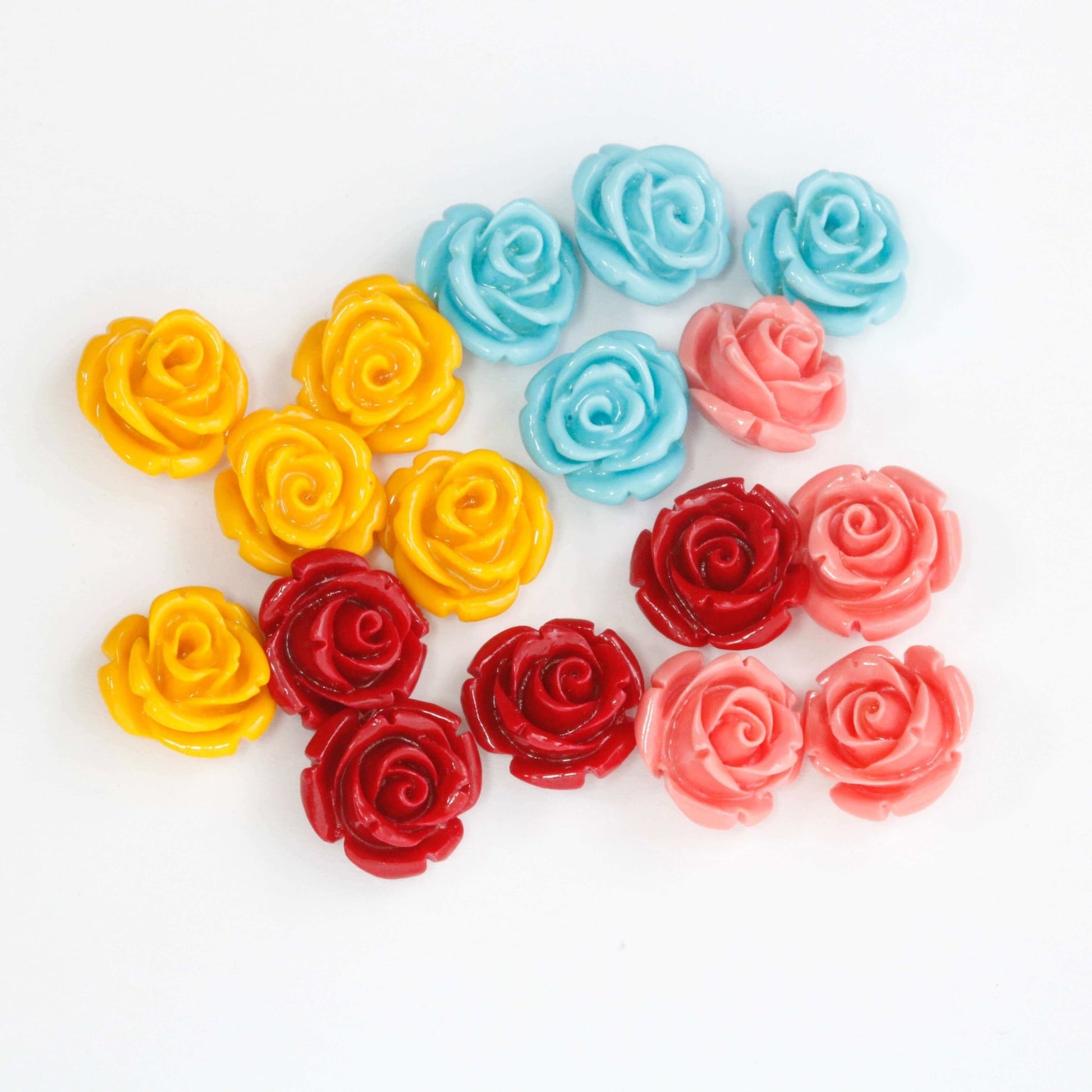 Coral Rose Flower Beads 12mm - Taj Mahal Gems