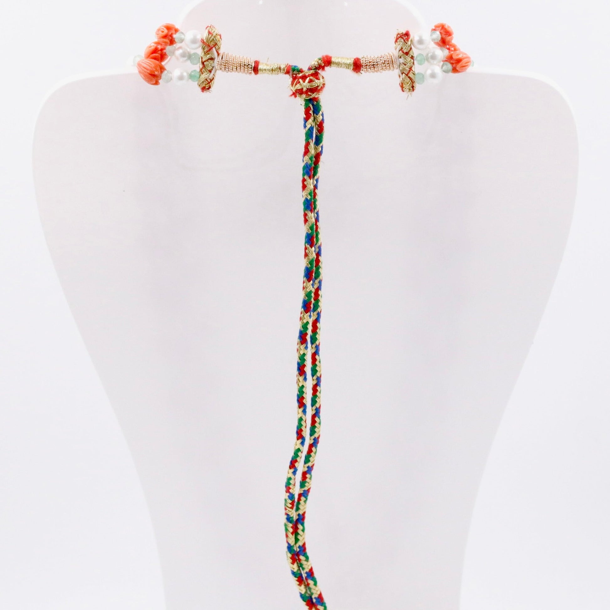 Coral Shell Pearl & Quartz Beaded Necklace - Taj Mahal Gems