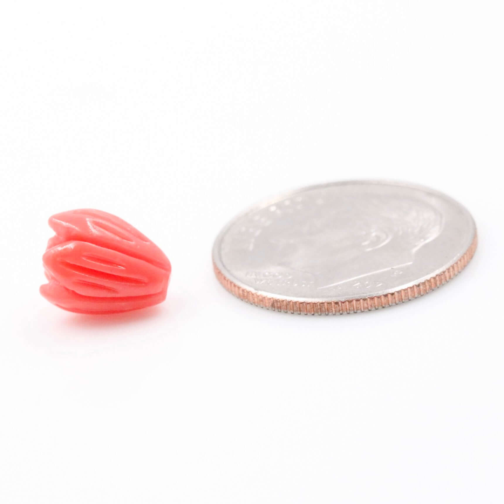 Coral Tulip Flower Beads - Taj Mahal Gems