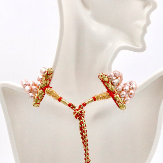 Cultured Freshwater Pearl and Coral Necklace - Taj Mahal Gems