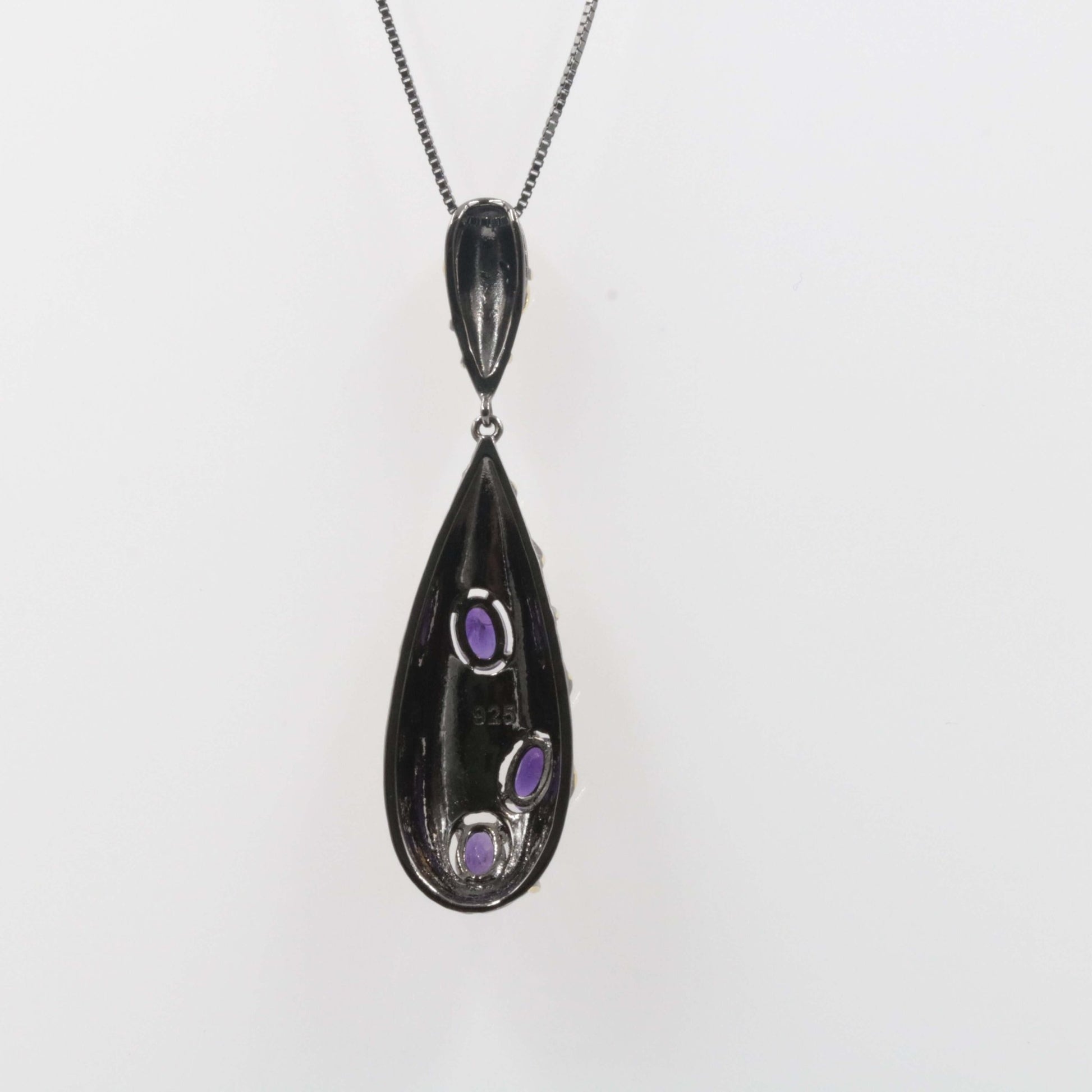 Dainty Garnet Amethyst Pendant Necklace - Taj Mahal Gems