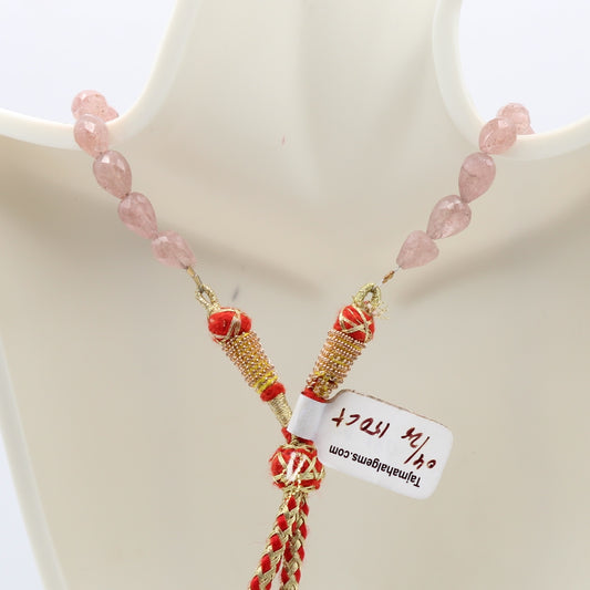 Russian Ruby Pear Beaded Necklace