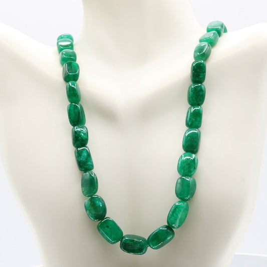 Elegant Emerald Necklace showcasing natural emerald beads for good fortune and balance.