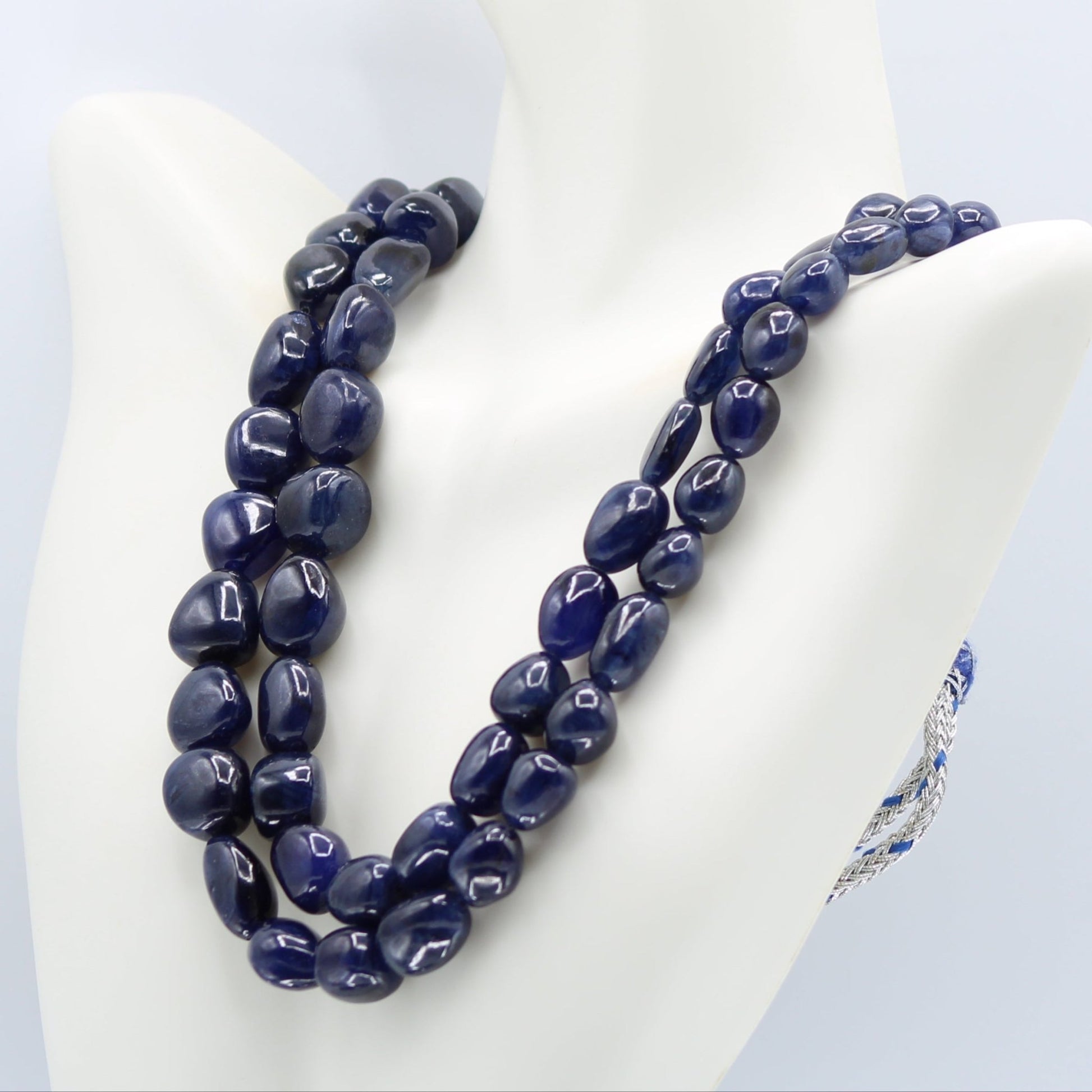 Blue Sapphire 2 Strand Necklace - Taj Mahal Gems