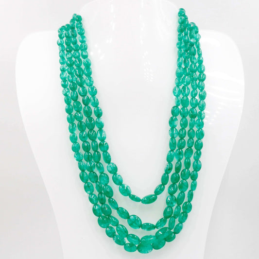 Emerald Beaded Necklace - Taj Mahal Gems