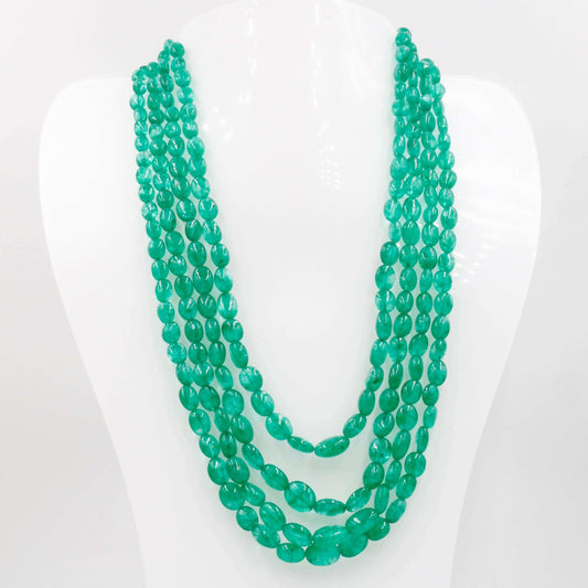 Emerald Beaded Necklace - Taj Mahal Gems