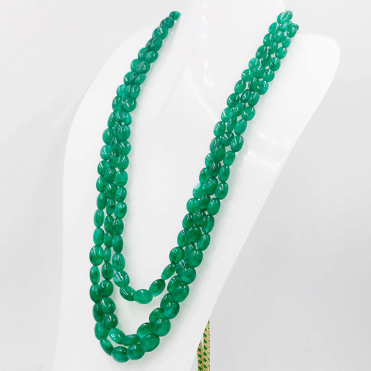 Emerald Beaded Necklace - Taj Mahal Gems