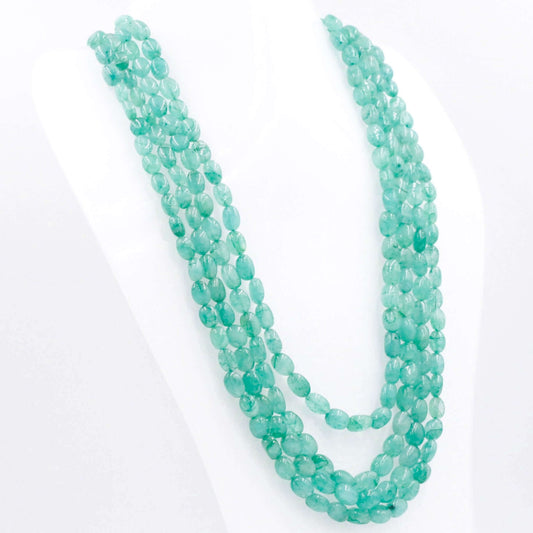 Emerald Beaded Necklace - Taj Mahal Gems
