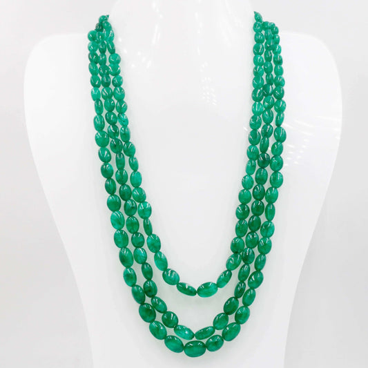 Emerald Beaded Necklace - Taj Mahal Gems