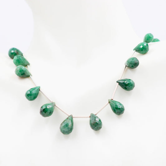 Emerald Briolette Bead Strand - Taj Mahal Gems