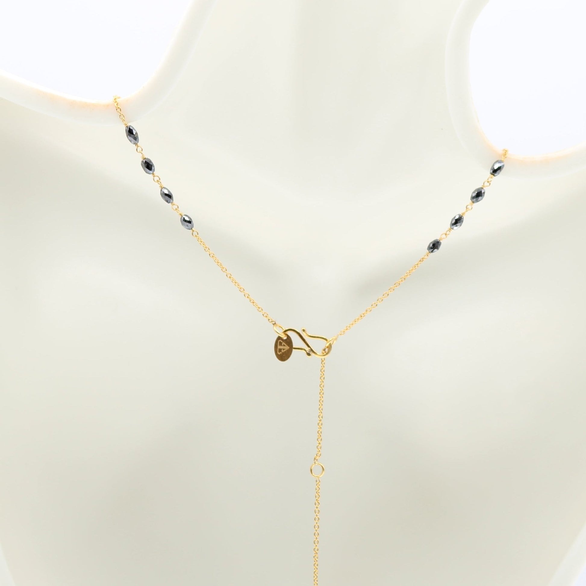 Black Diamond Necklace with 22Ct Gold - Taj Mahal Gems