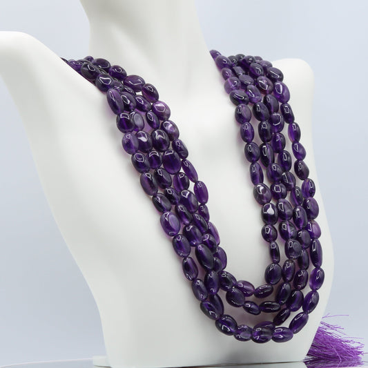Amethyst Vivid Purple Layered Necklace