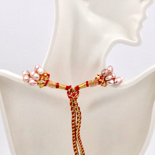 Freshwater Pearl and Coral Necklace - Taj Mahal Gems