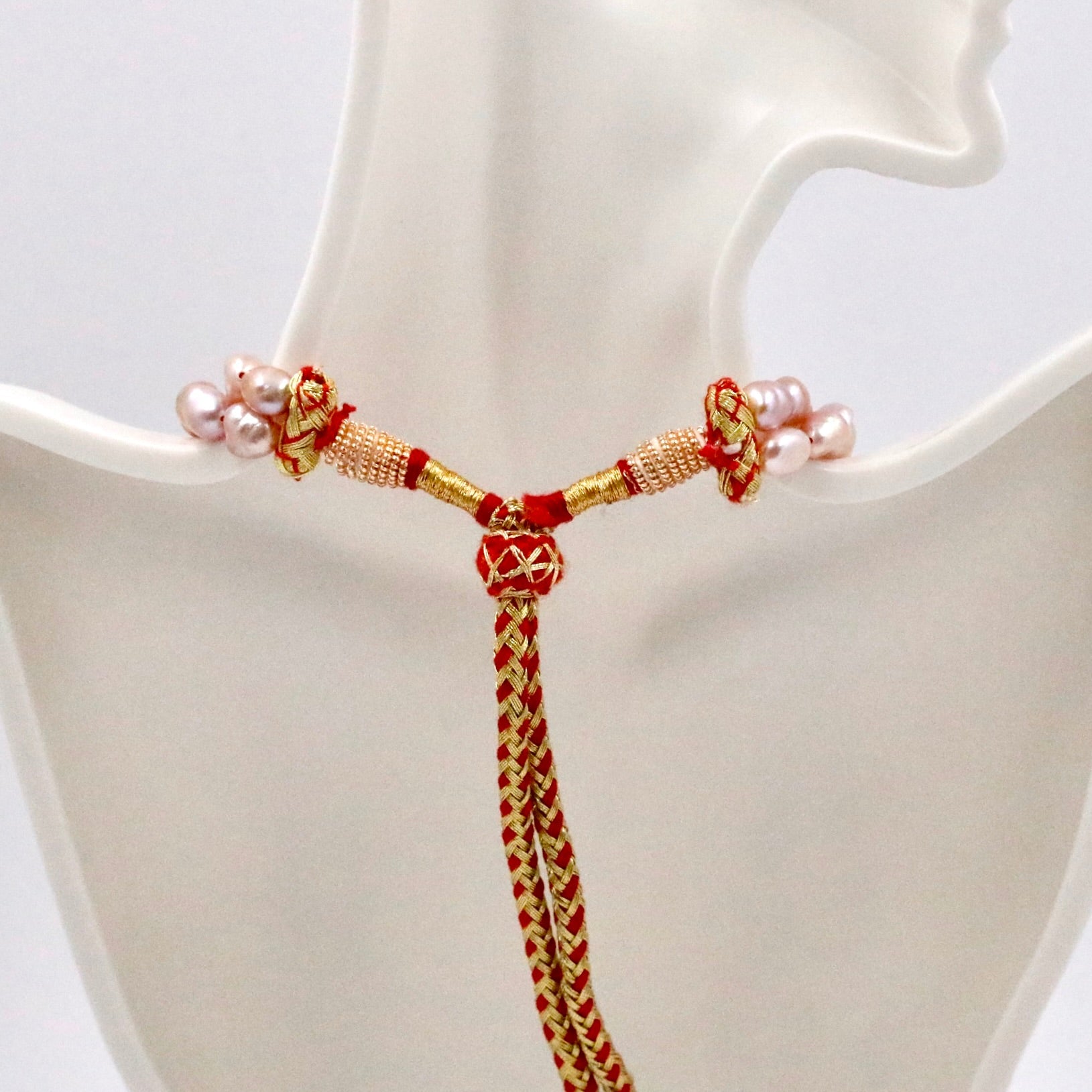 Freshwater Pearl and Coral Necklace - Taj Mahal Gems