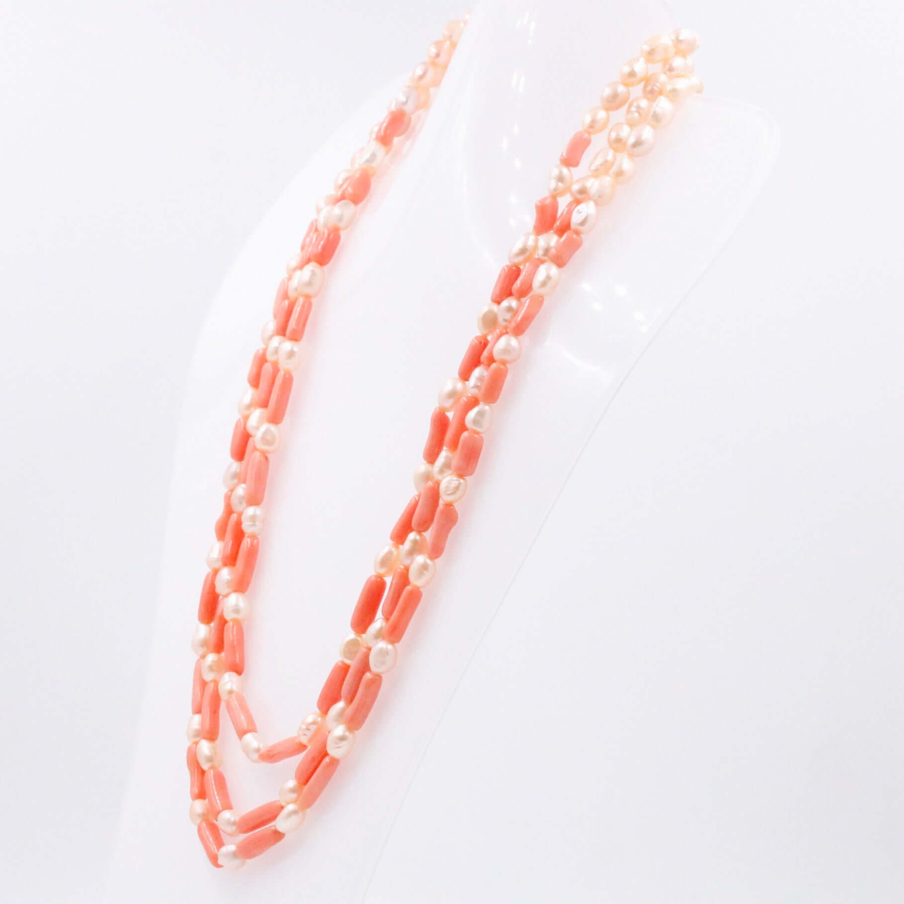 Freshwater Pearl and Coral Necklace - Taj Mahal Gems