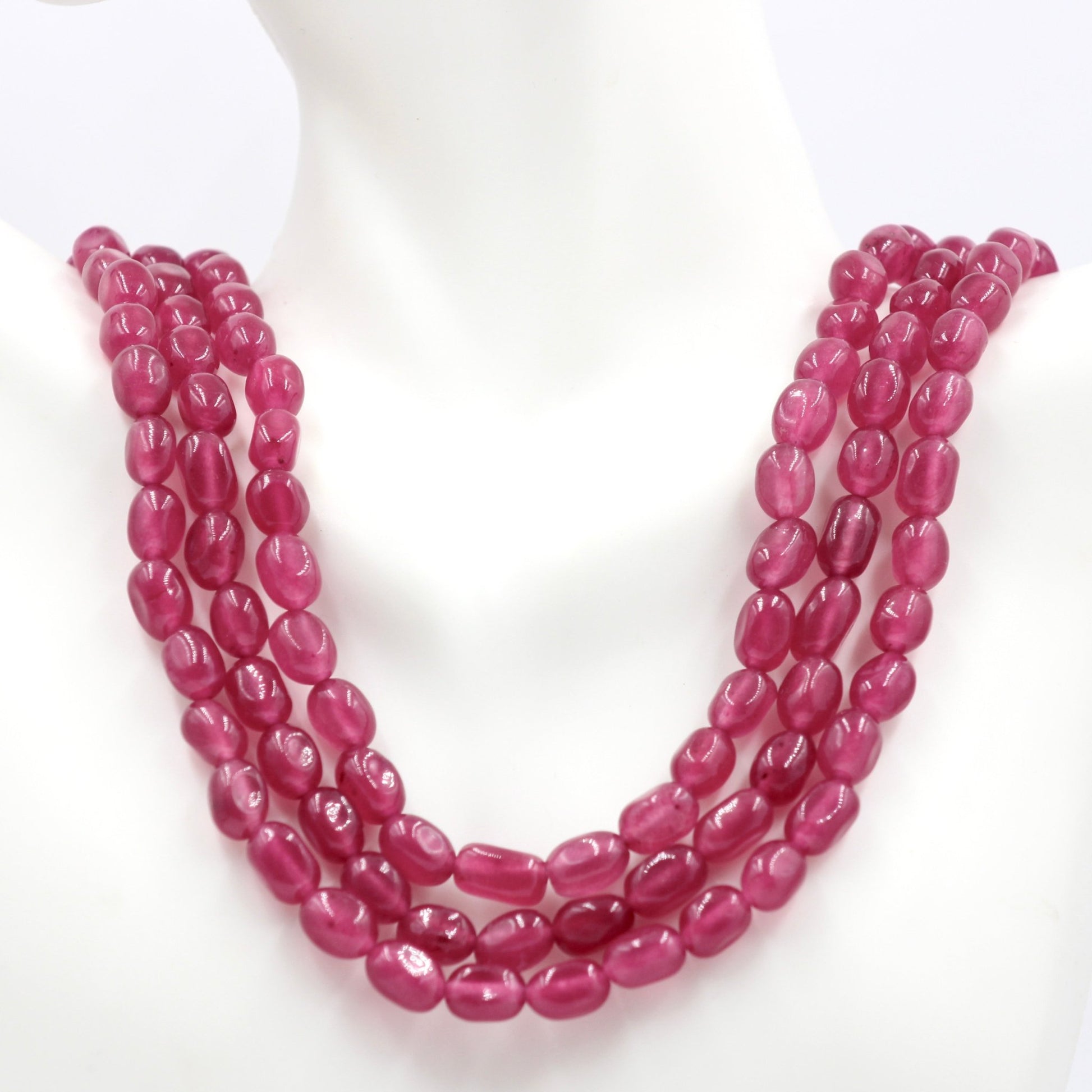Fuchsia Quartz with Pearl Necklace - Taj Mahal Gems