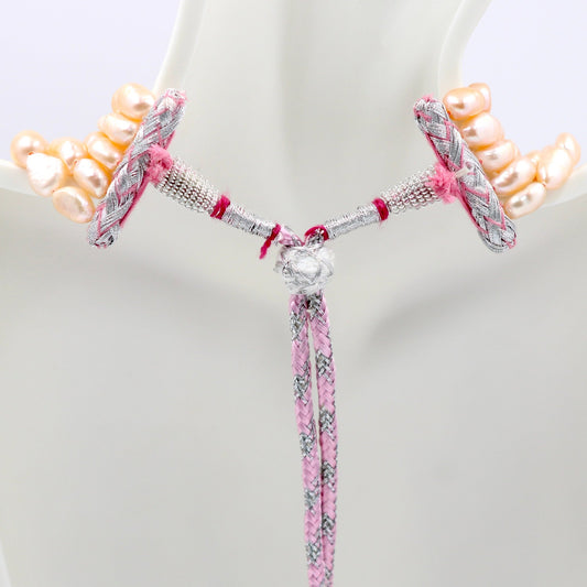 Fuchsia Quartz with Pearl Necklace - Taj Mahal Gems