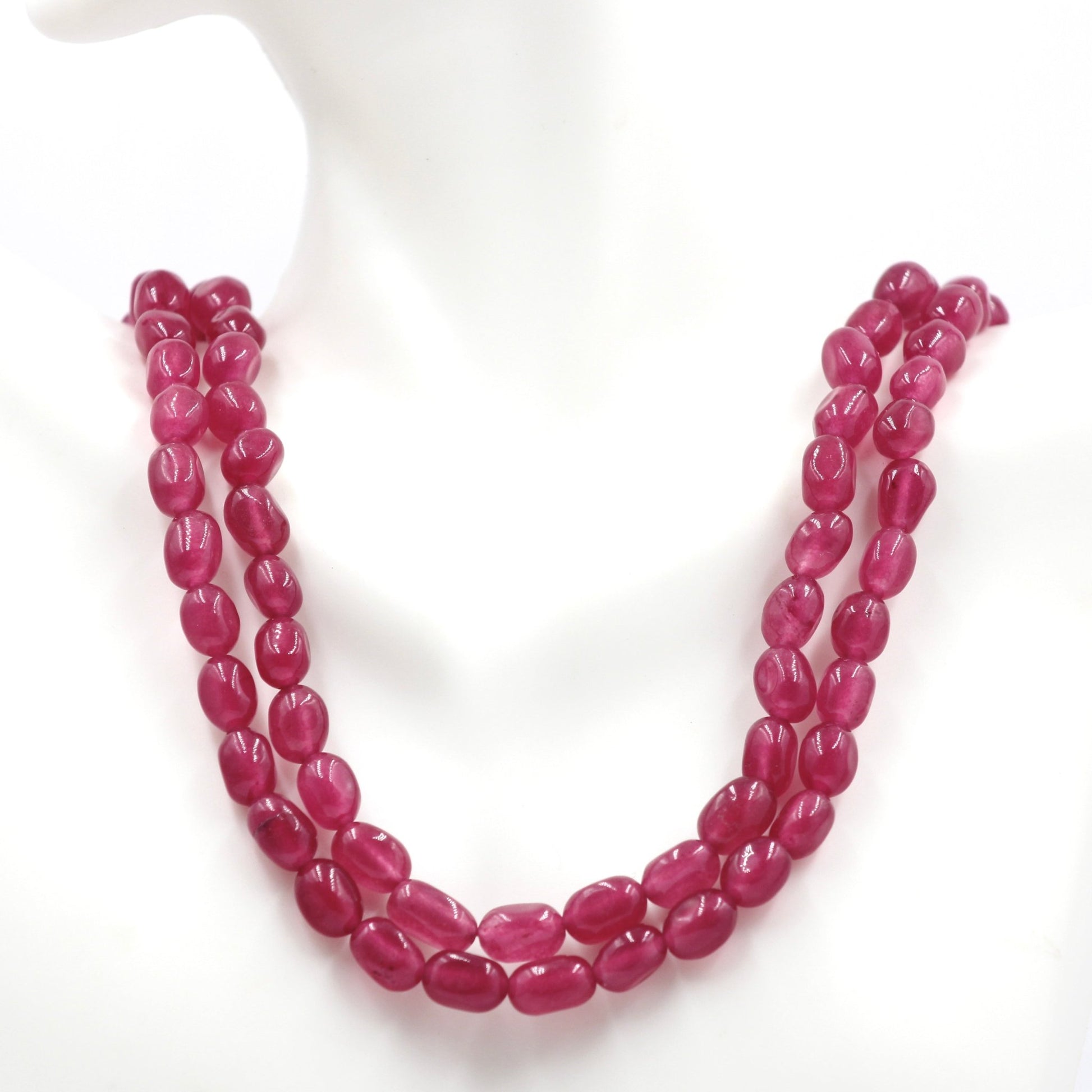 Fuchsia Quartz with Pearl Necklace - Taj Mahal Gems