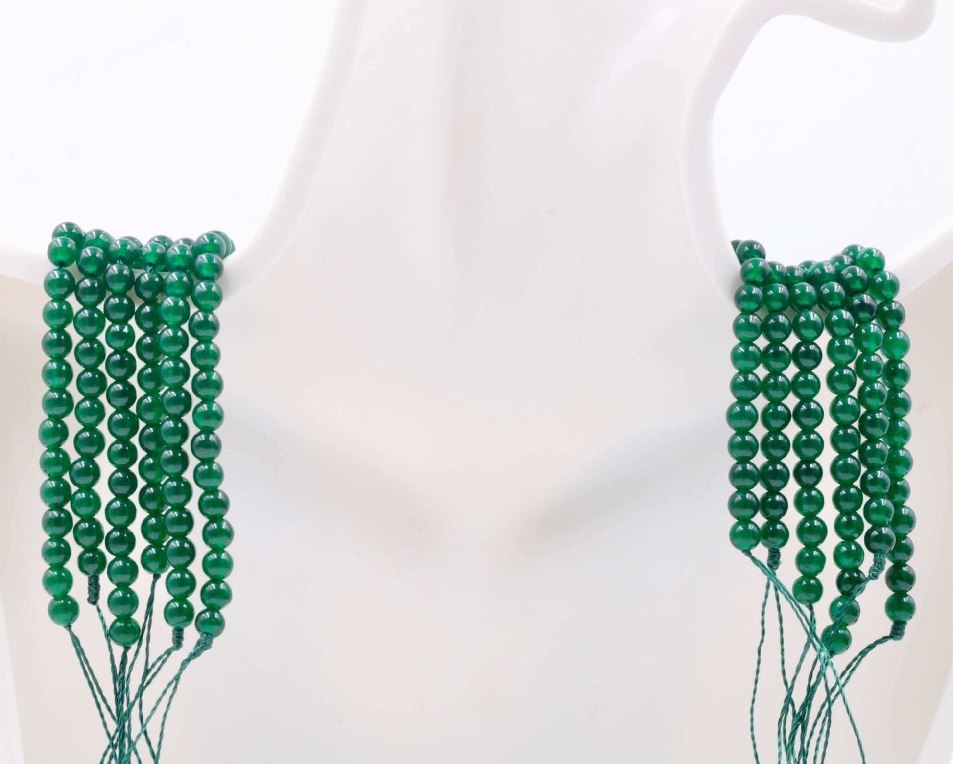 Green and Red Quartz Beads Strand - Taj Mahal Gems