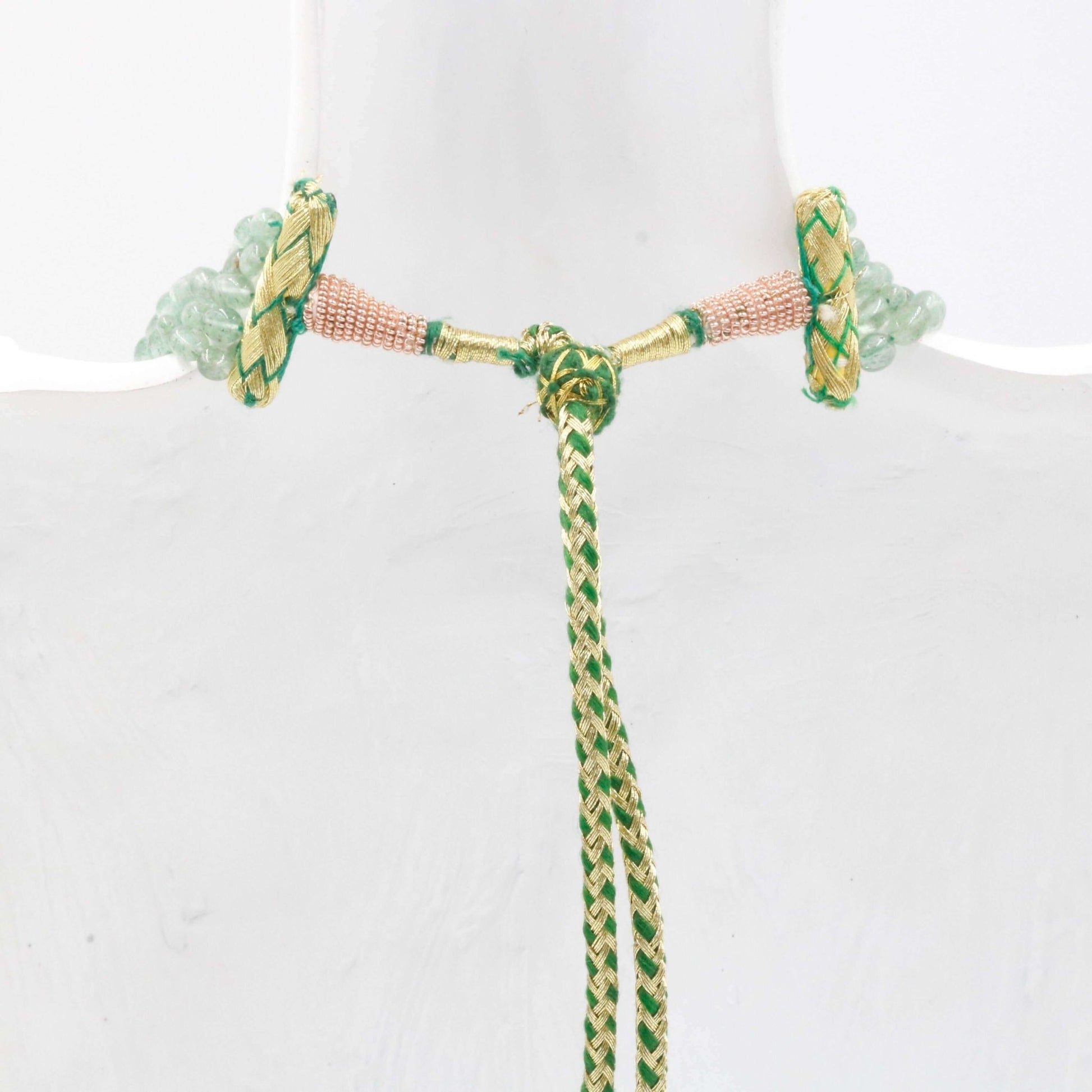 Green Aventurine Quartz Beaded Necklace - Taj Mahal Gems