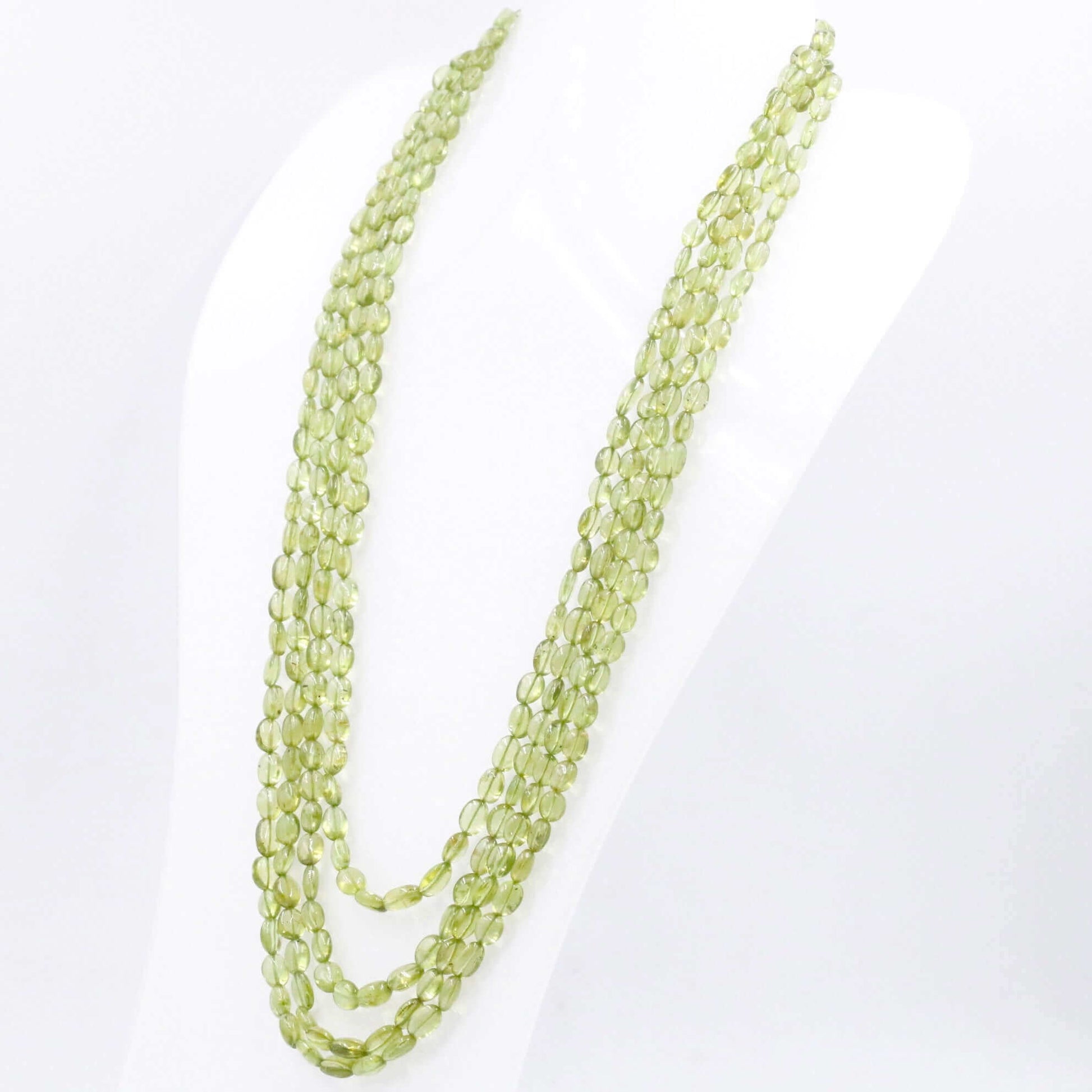 Green Natural Peridot Beaded Necklace - Taj Mahal Gems