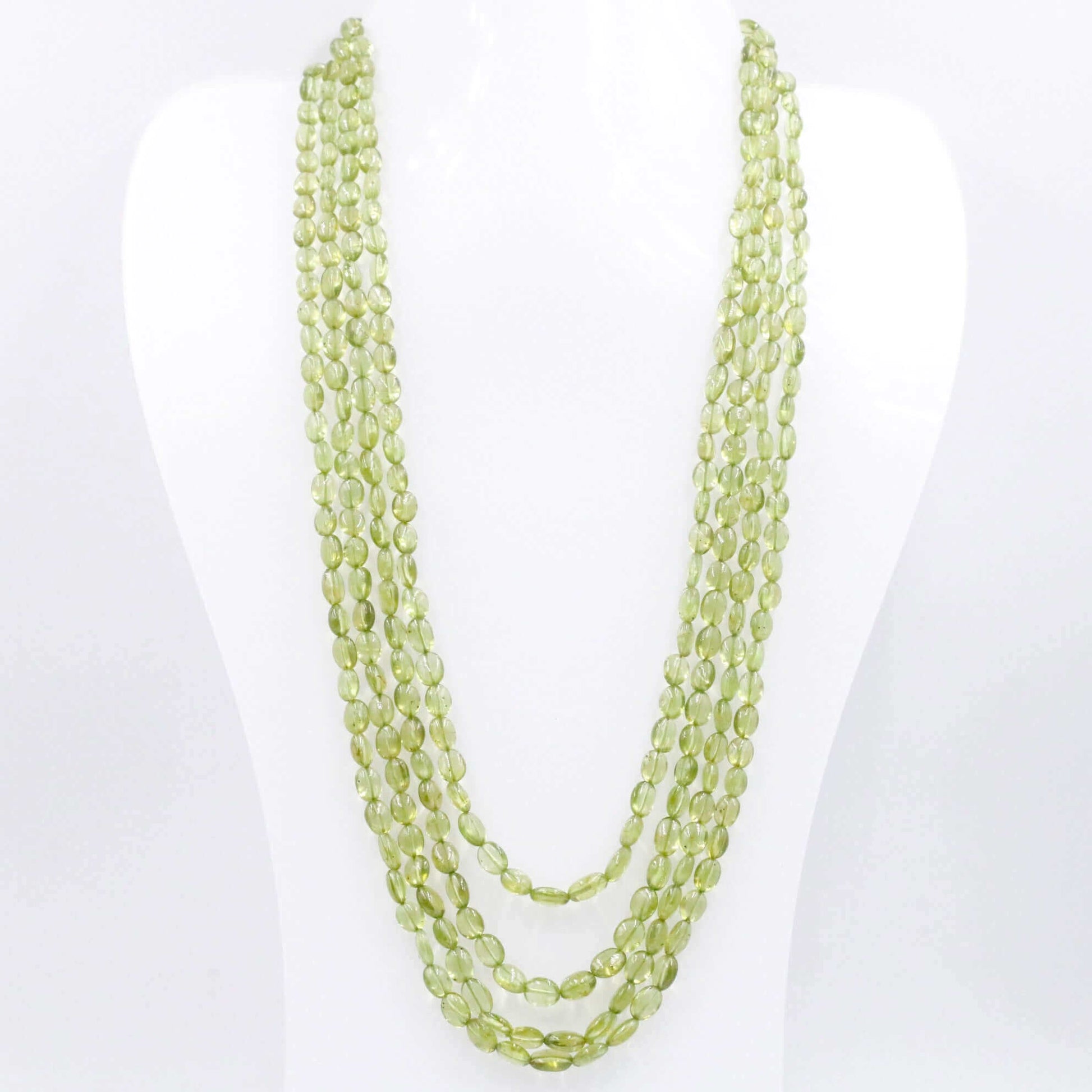 Green Natural Peridot Beaded Necklace - Taj Mahal Gems