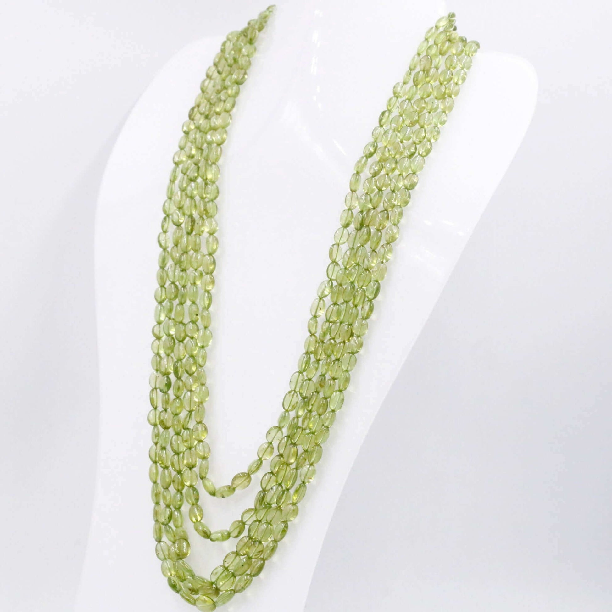 Green Natural Peridot Beaded Necklace - Taj Mahal Gems