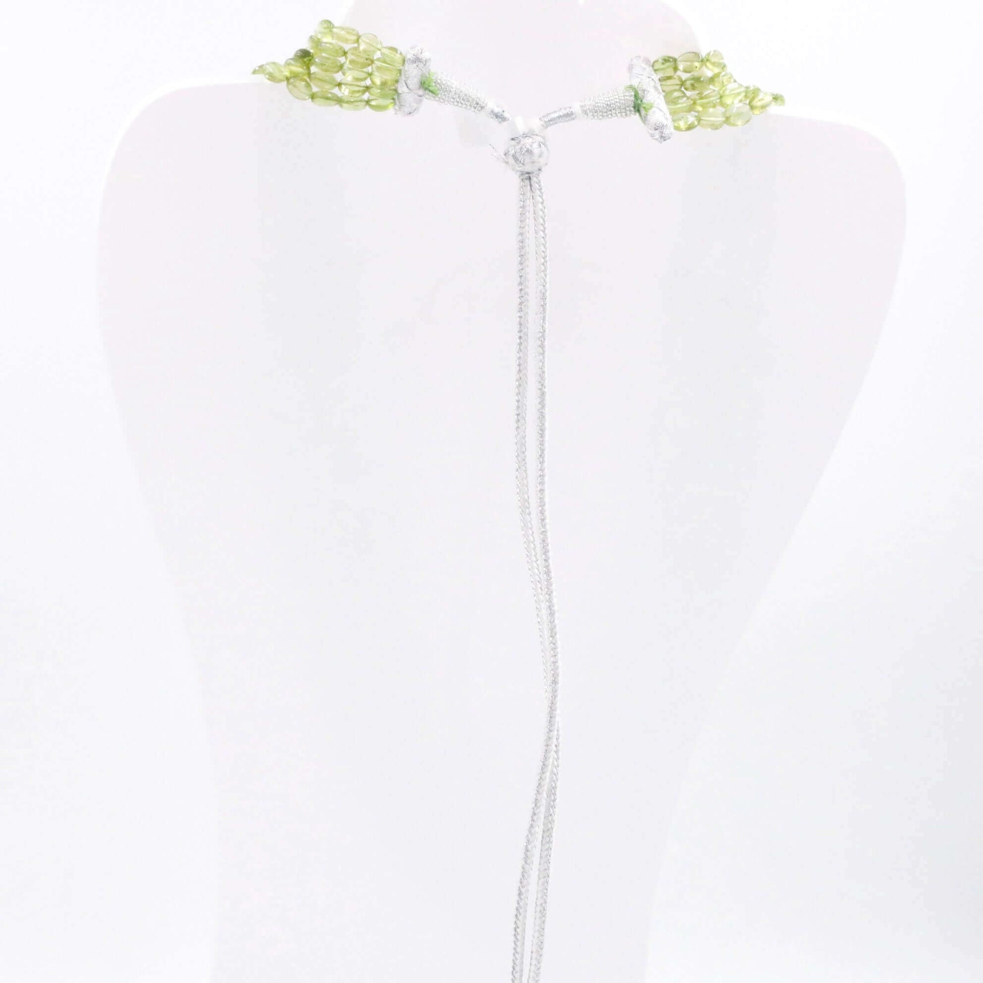 Green Natural Peridot Beaded Necklace - Taj Mahal Gems