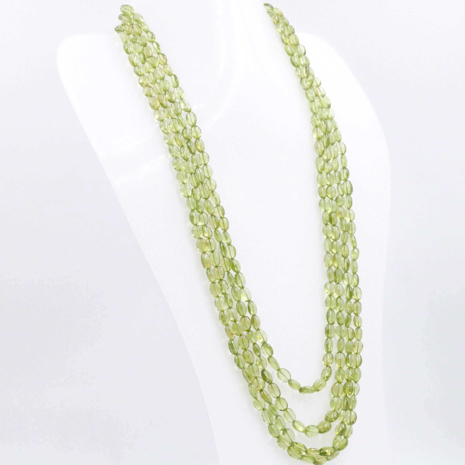 Green Natural Peridot Beaded Necklace - Taj Mahal Gems