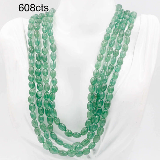 Green Quartz Beaded Necklace - Taj Mahal Gems