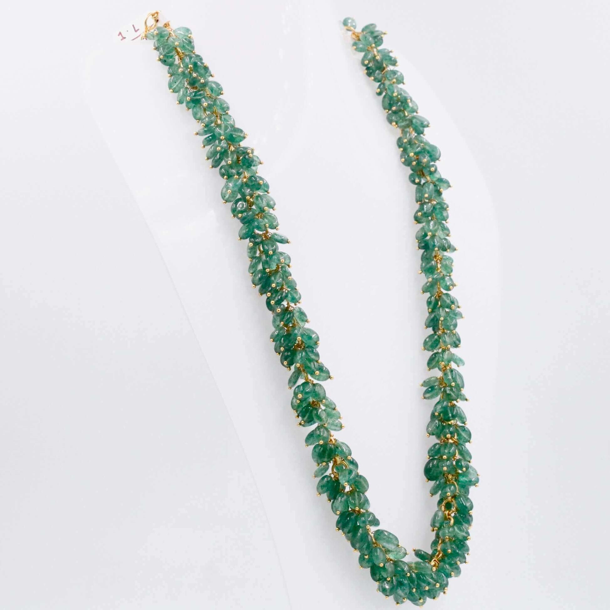 Green Quartz Beaded Necklace - Taj Mahal Gems