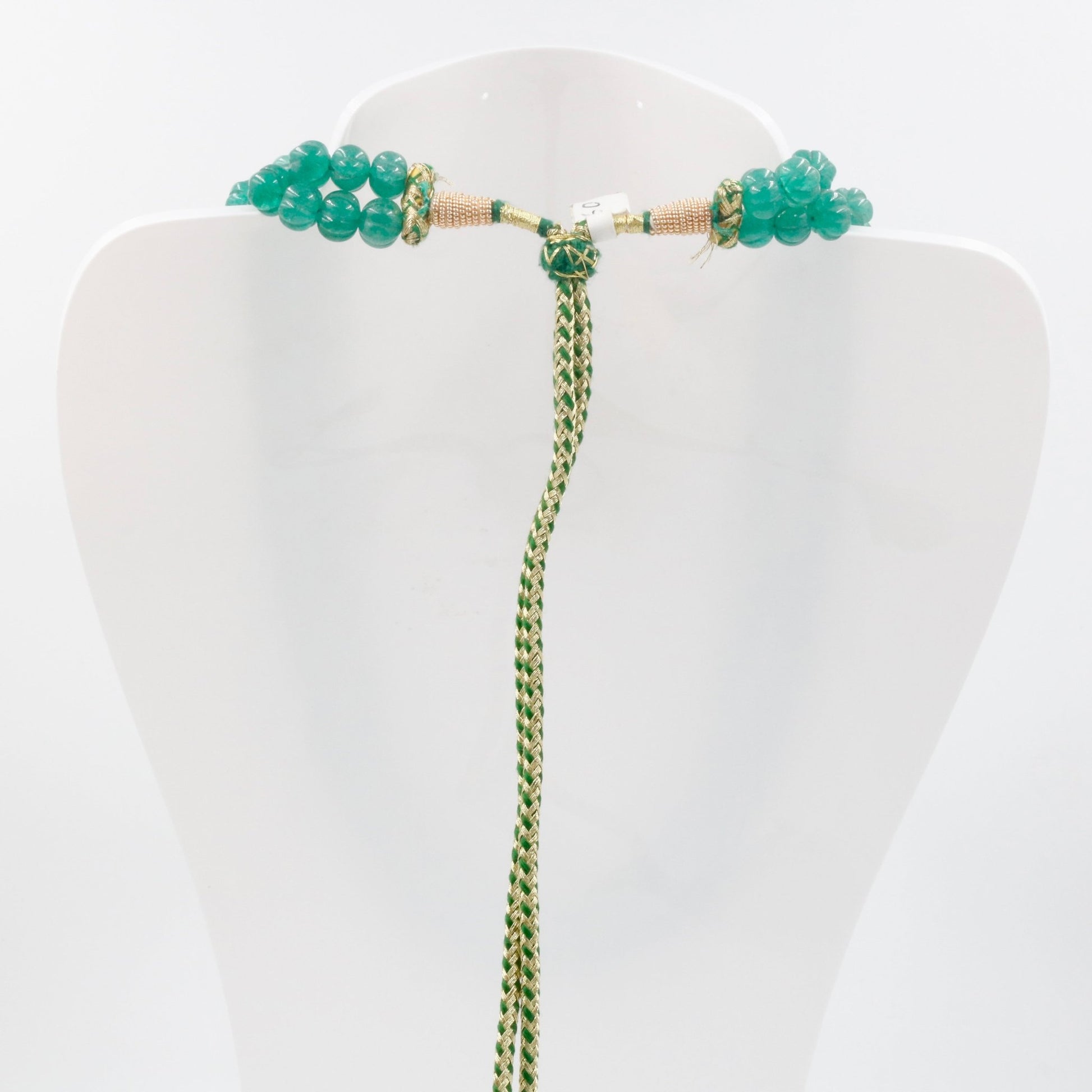 Green Quartz Pumpkin Beads Necklace - Taj Mahal Gems