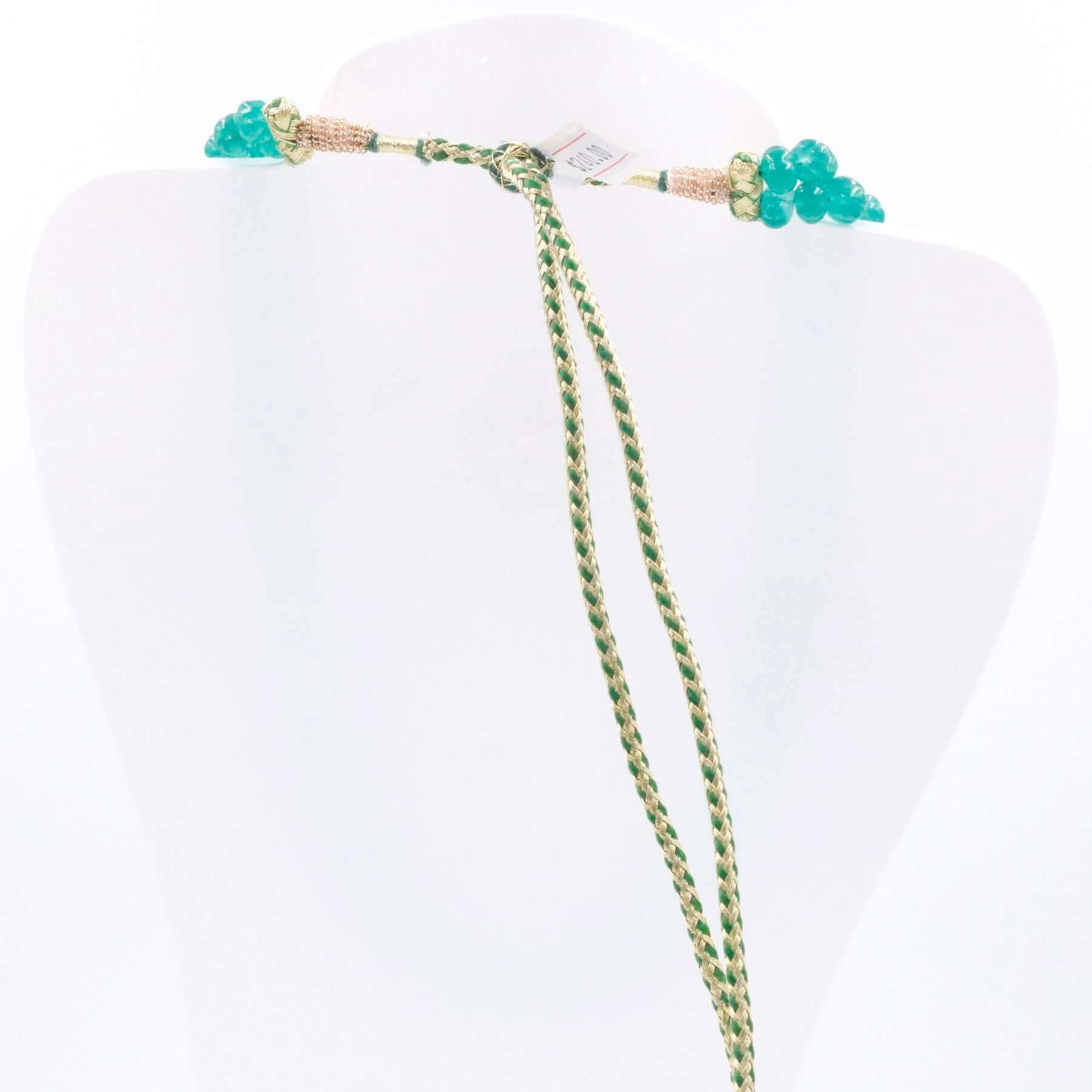 Green Quartz Pumpkin Necklace - Taj Mahal Gems