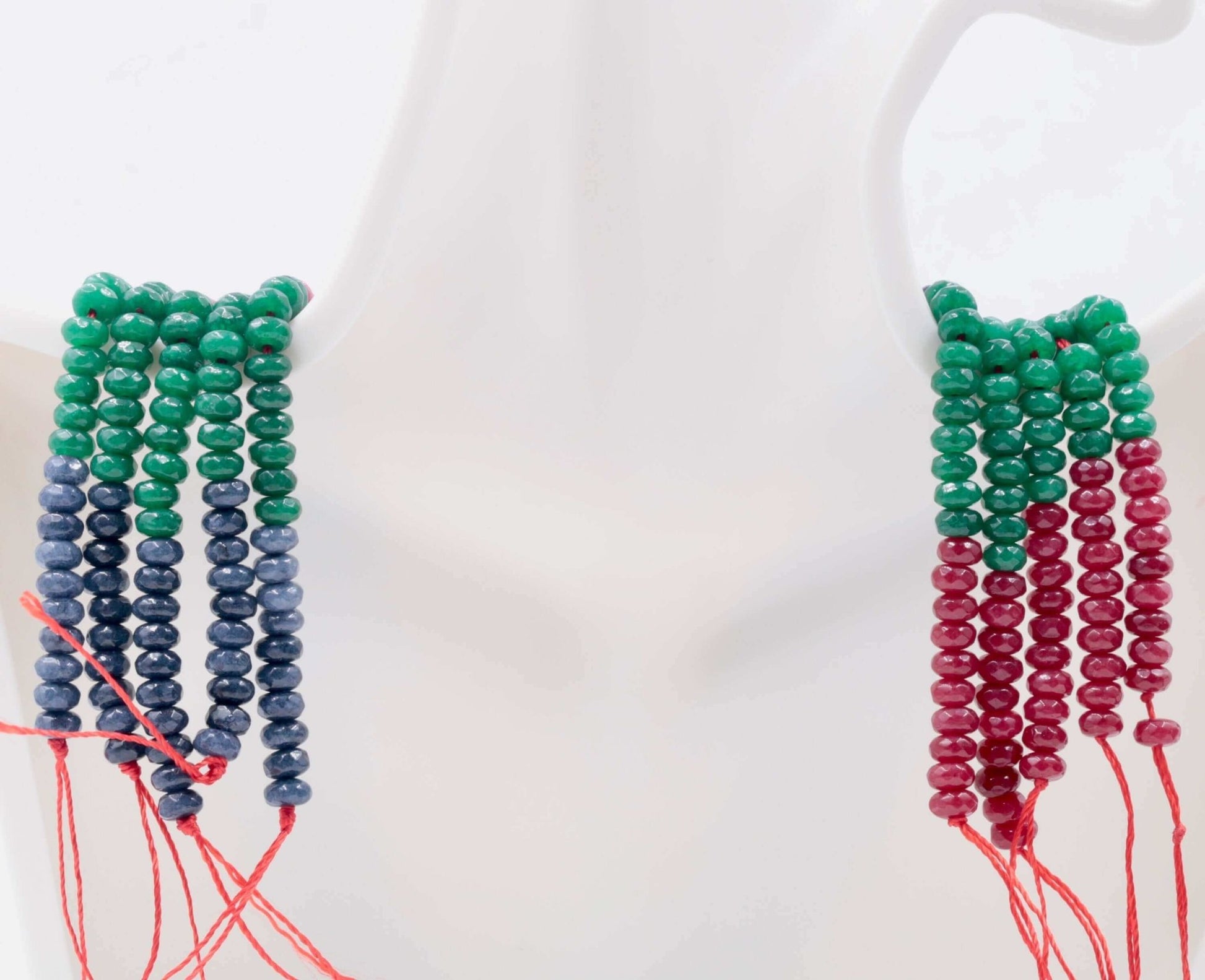 Green Red Quartz Strands - Taj Mahal Gems