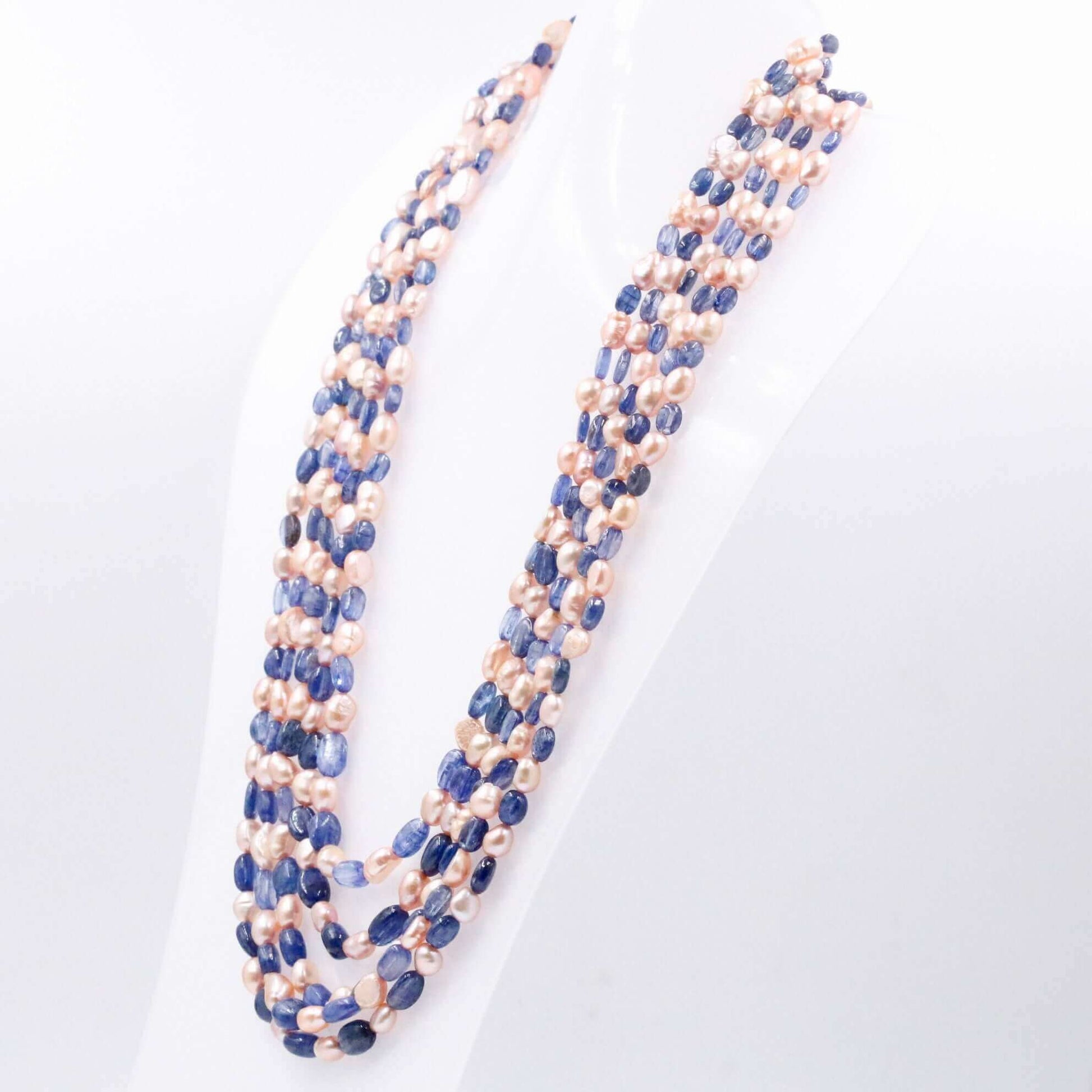 Kyanite with Freshwater Pearl Necklace - Taj Mahal Gems