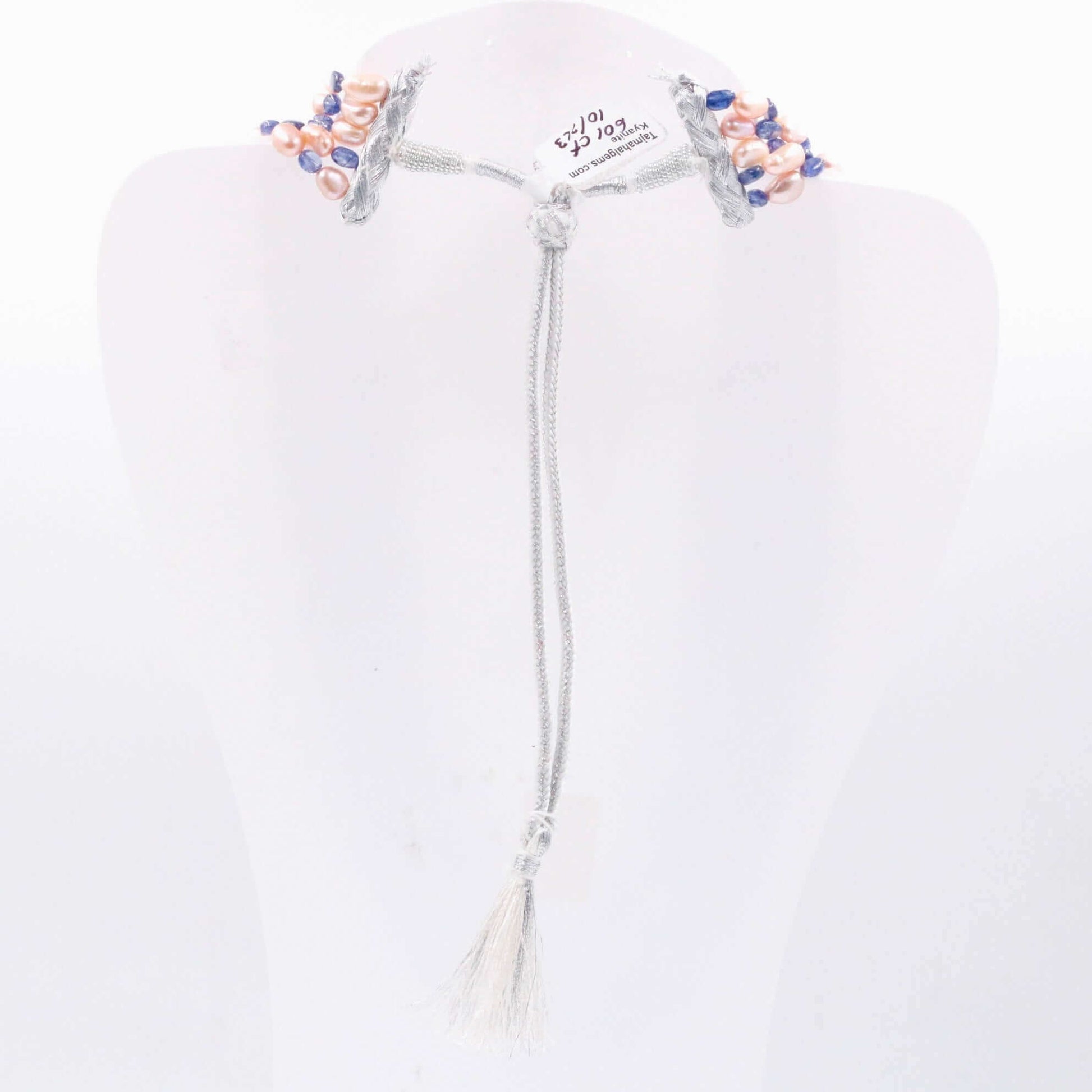 Kyanite with Freshwater Pearl Necklace - Taj Mahal Gems