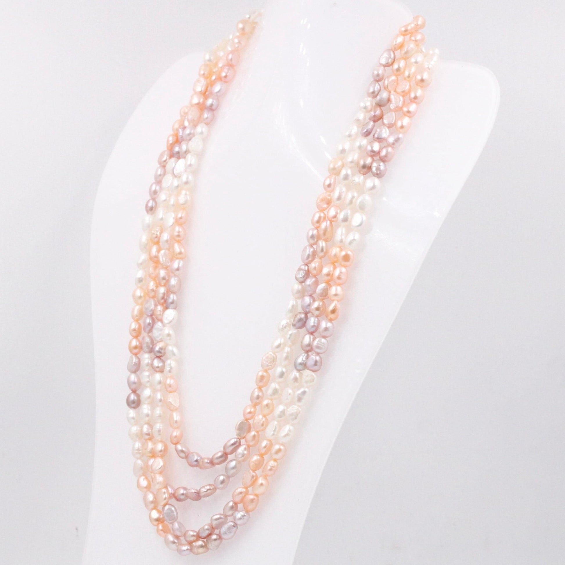 Layered Multi - Strand Cultured Pearl Necklace - Taj Mahal Gems