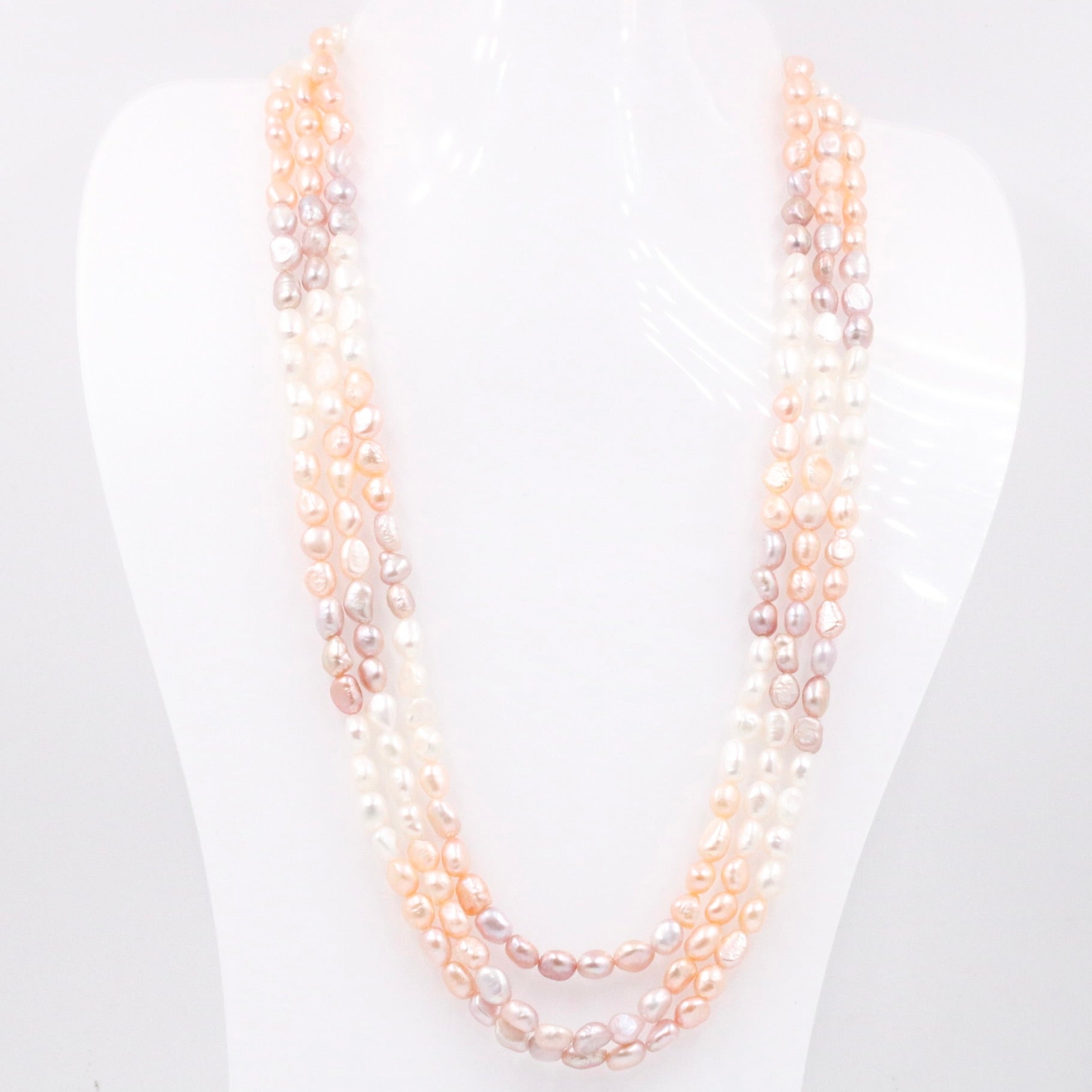 Layered Multi - Strand Cultured Pearl Necklace - Taj Mahal Gems