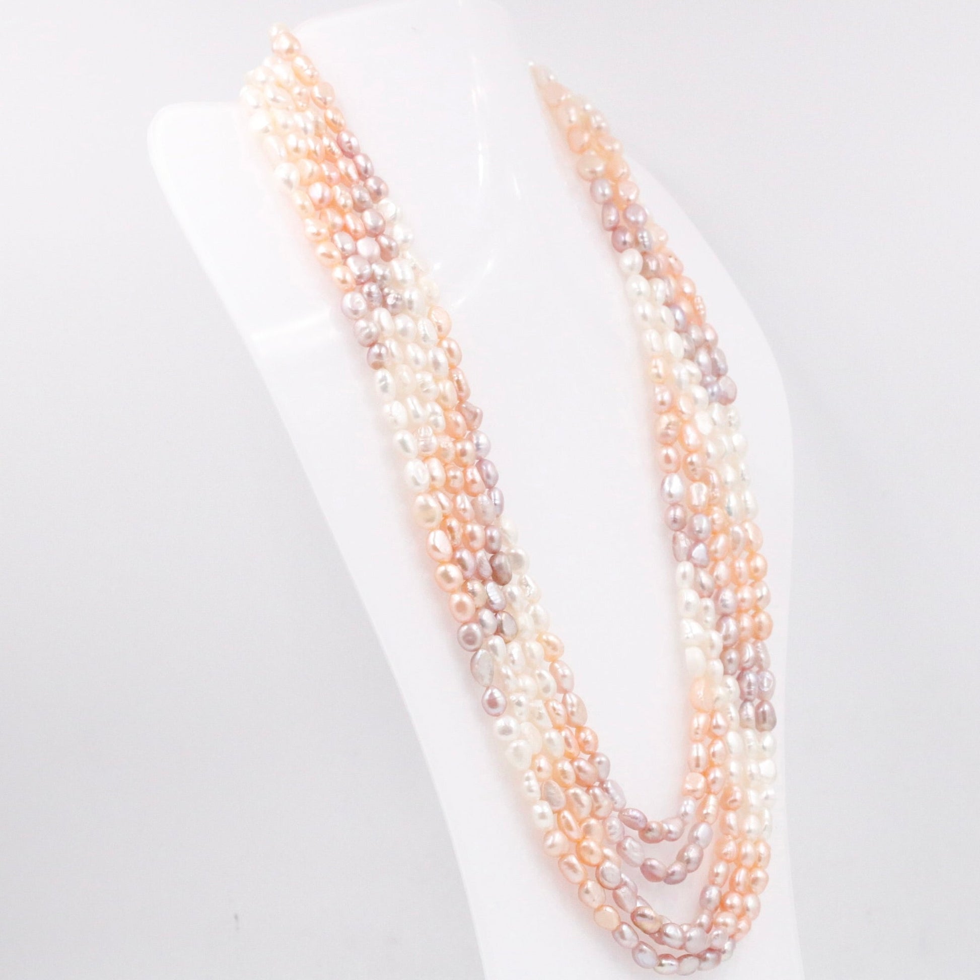 Layered Multi - Strand Cultured Pearl Necklace - Taj Mahal Gems