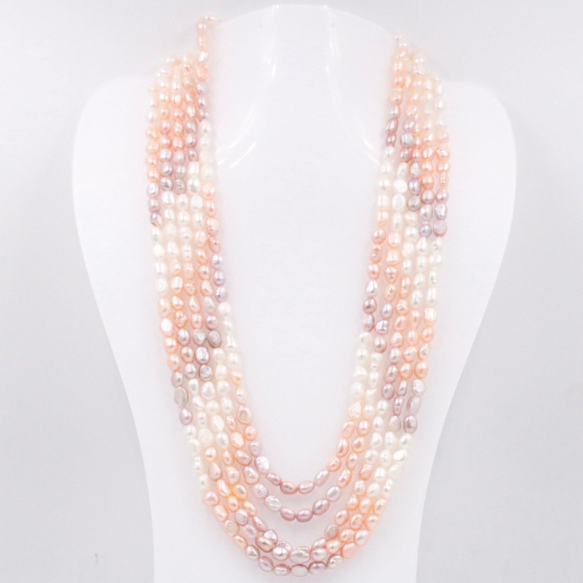Layered Multi - Strand Cultured Pearl Necklace - Taj Mahal Gems