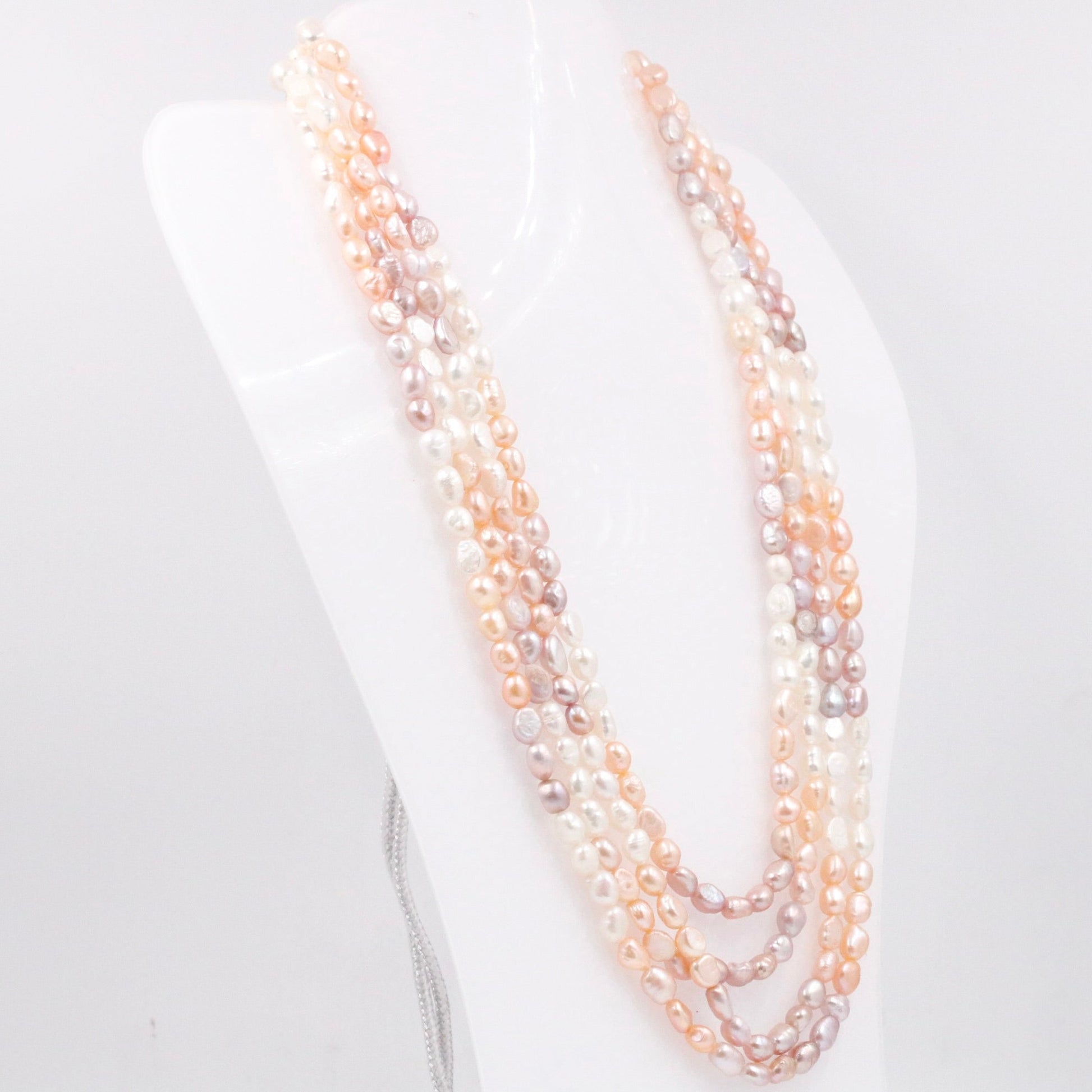 Layered Multi - Strand Cultured Pearl Necklace - Taj Mahal Gems