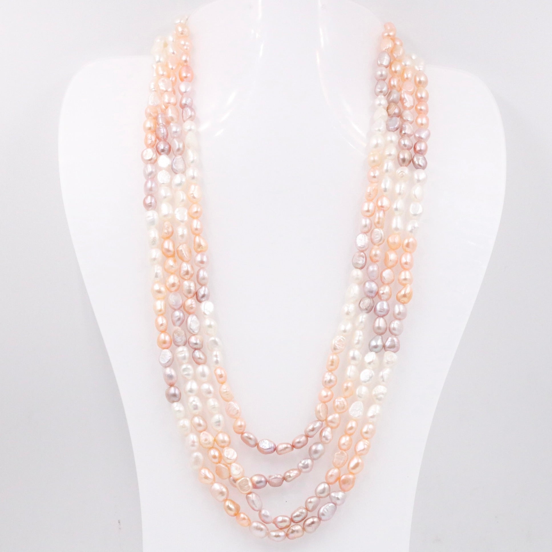 Layered Multi - Strand Cultured Pearl Necklace - Taj Mahal Gems