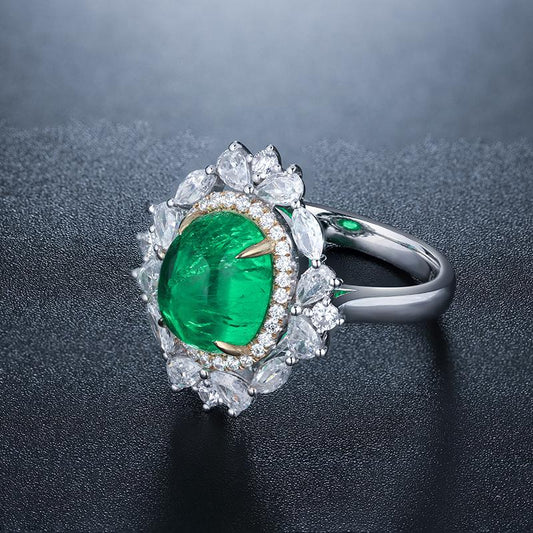Luxury Cocktail Ring - Colombian Emerald Diamond - Taj Mahal Gems